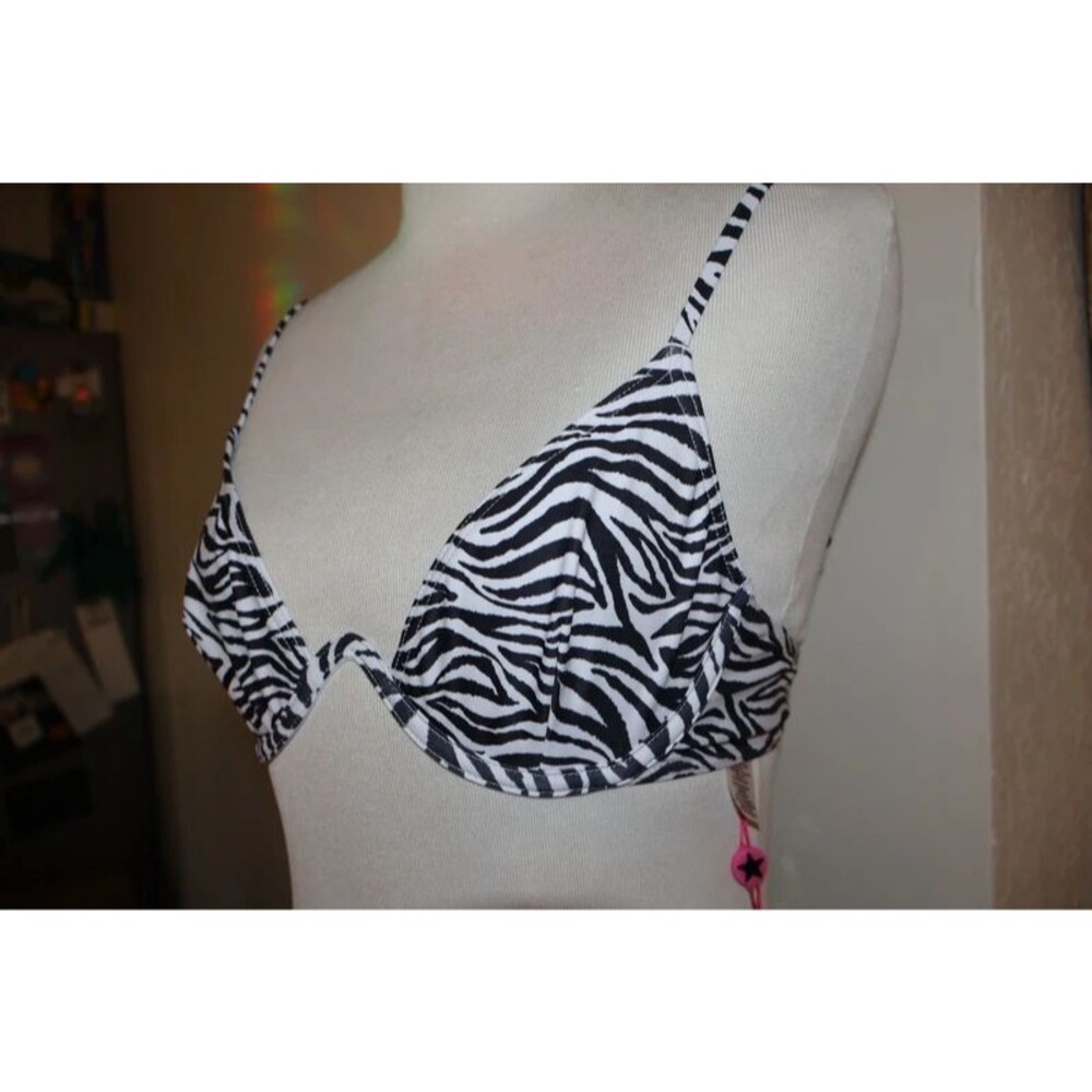 womens Underwire Bikini Top zebra print size 6
